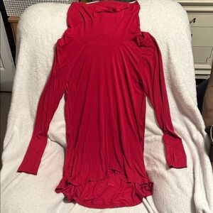 Cuddl Duds Vibrant Red Tunic Top